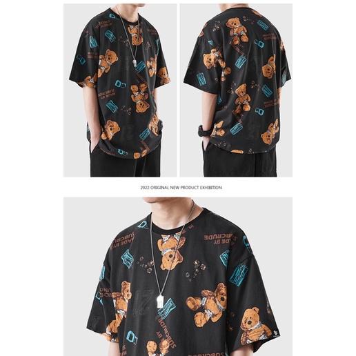 HÀNG MỚI VỀ Áo thun tay lỡ form rộng BEAR 21 - Hàng QC cao cấp