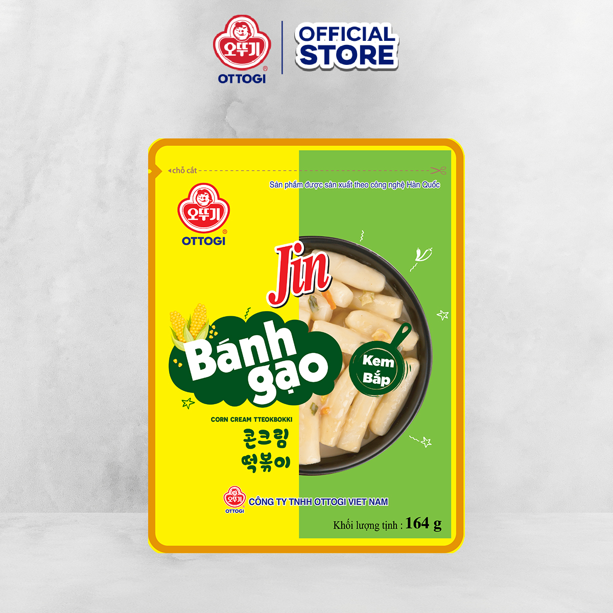 Bánh gạo Jin kem bắp Ottogi gói 164g