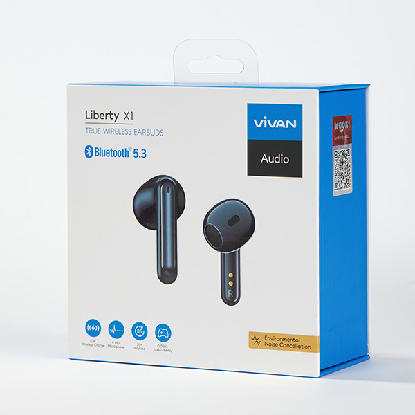 Tai Nghe Bluetooth TWS Airbuds VIVAN Liberty X1 Chống Ồn ENC Hỗ Trợ Sạc Không Dây 4 Mic Chống Ồn - HÀNG CHÍNH HÃNG