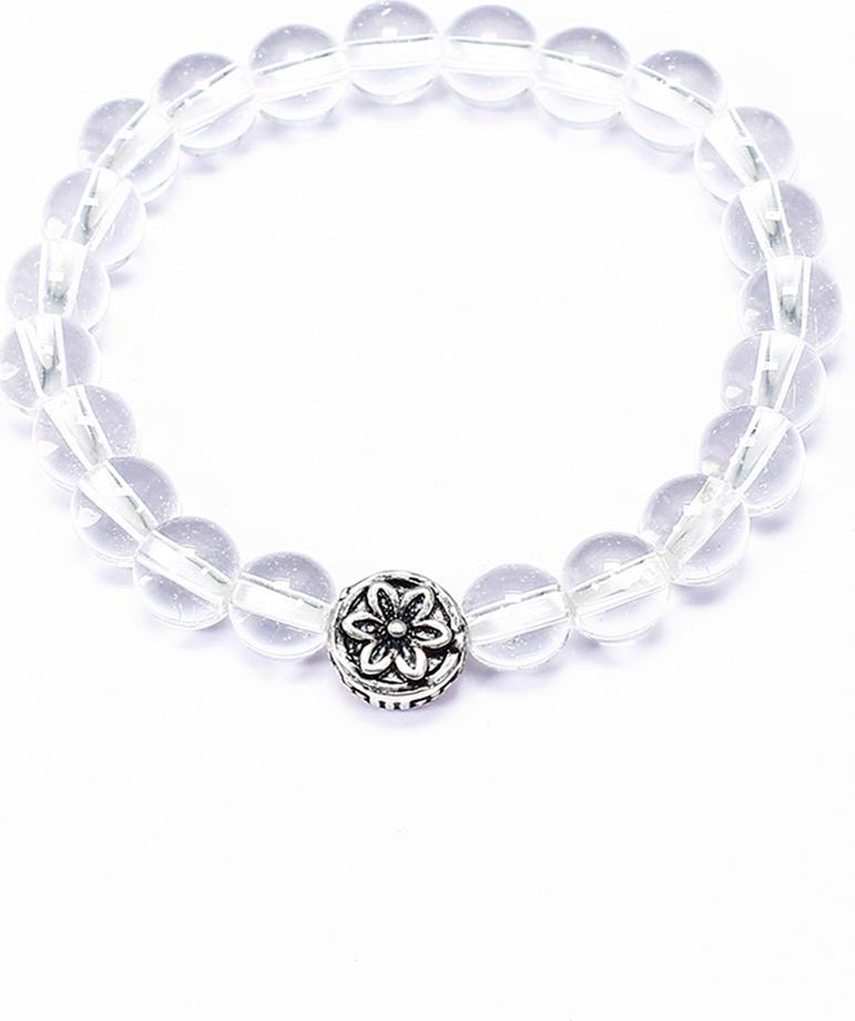Vòng tay cho bé đá thạch anh trắng charm bạc mệnh thủy, kim - Ngọc Quý Gemstones