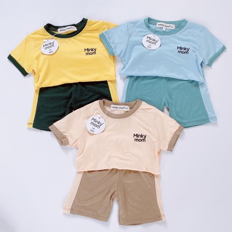 Bộ thun thêu ngực co giãn mềm mịn cho bé từ 7-25 kg