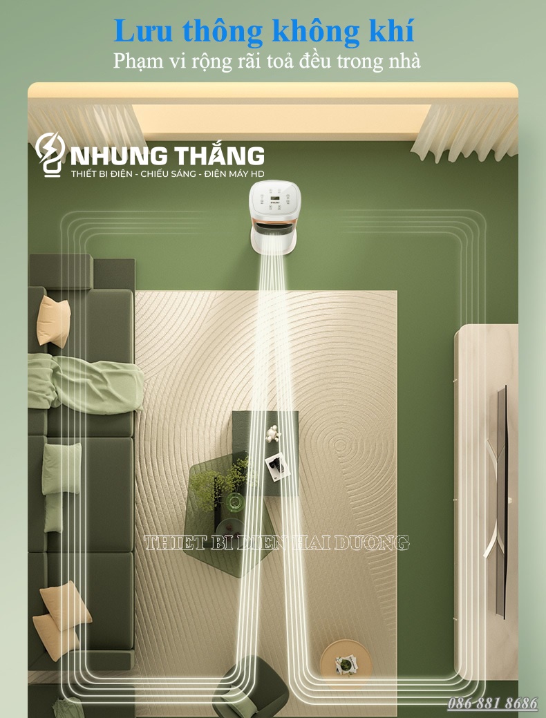Quạt Điều Hòa 2 Chiều Nóng Lạnh Nontaus LNS-C-89 - Dùng Cả Mùa Hè và Mùa Đông - Điều Khiển Từ Xa - Hẹn Giờ Tắt - CÓ VIDEO