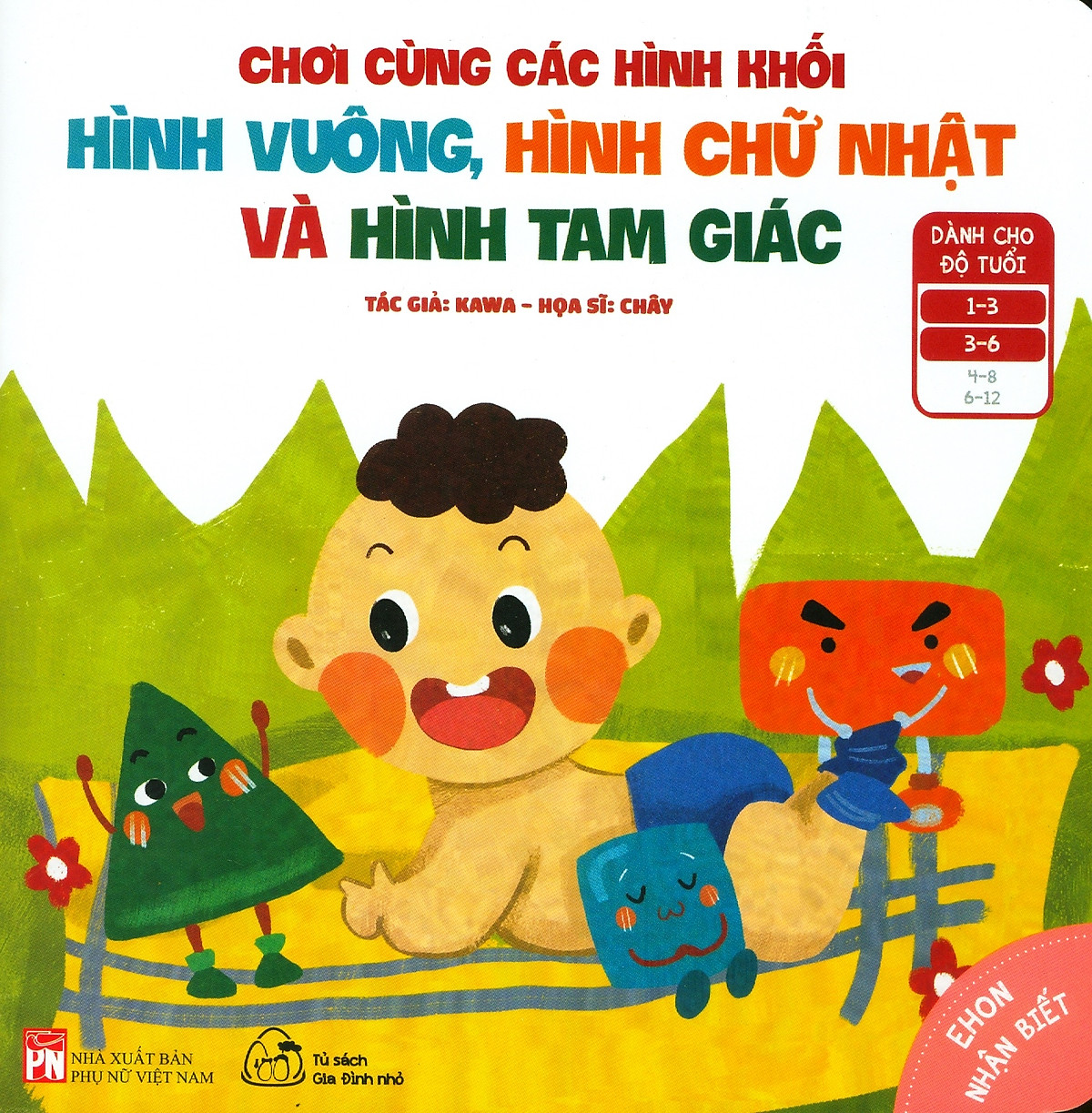 Sách Muki - Bộ 4 Cuốn Ehon Nhận Biết: Chơi Cùng Các Hình Khối (Tặng Bookmark)