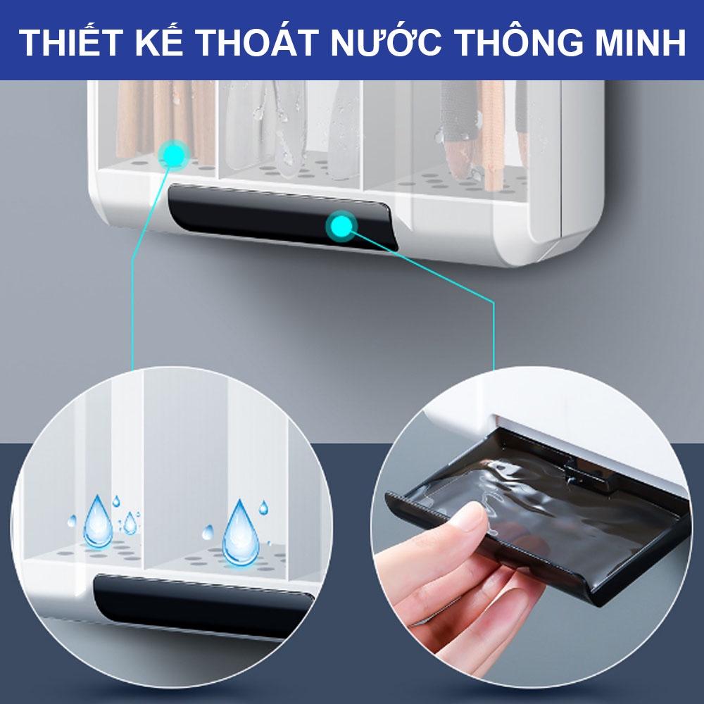 Máy khử khuẩn sấy khô đũa thìa bằng tia UV cao cấp, Máy sấy đũa thìa treo tường đa năng tiện lợi tránh ẩm mốc