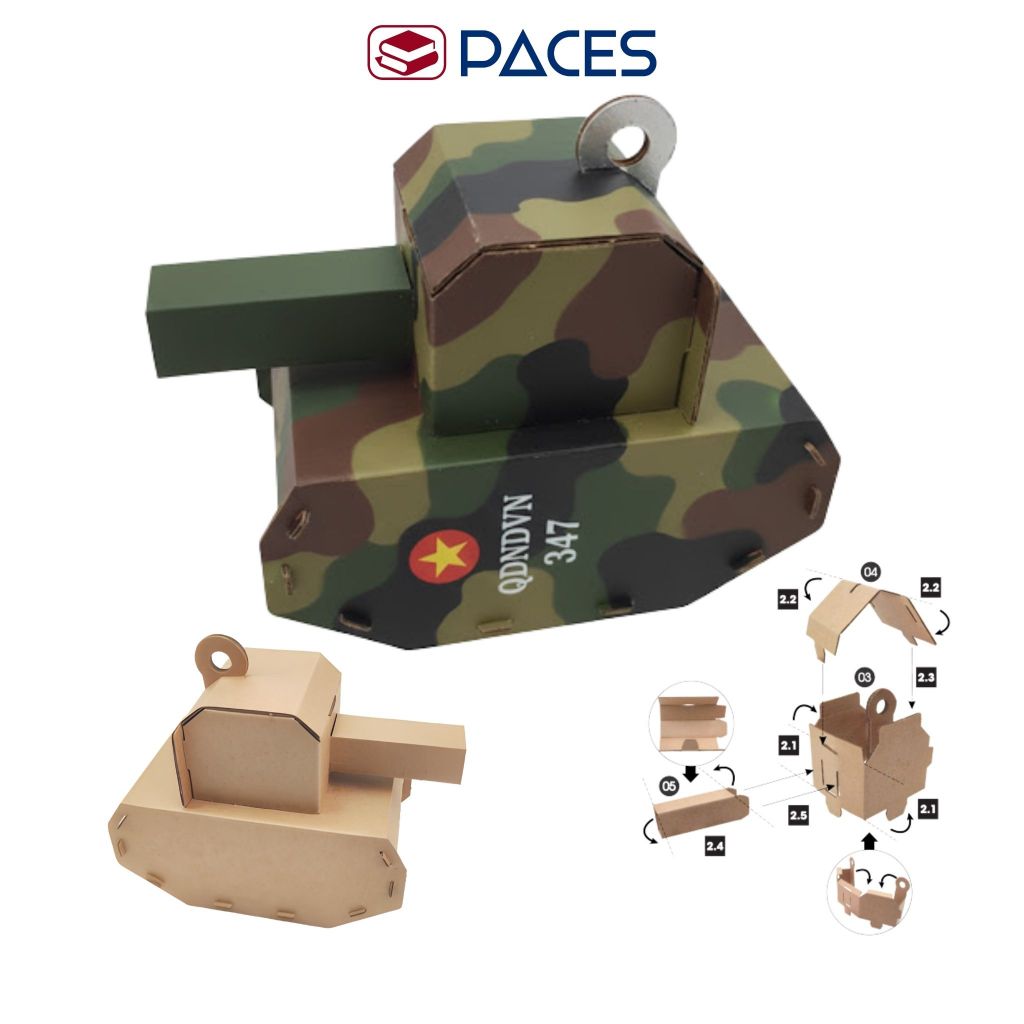 Mô Hình Lắp Ráp - XE TANK - Chất Liệu Carton Thân Thiện Môi Trường - SKIDS