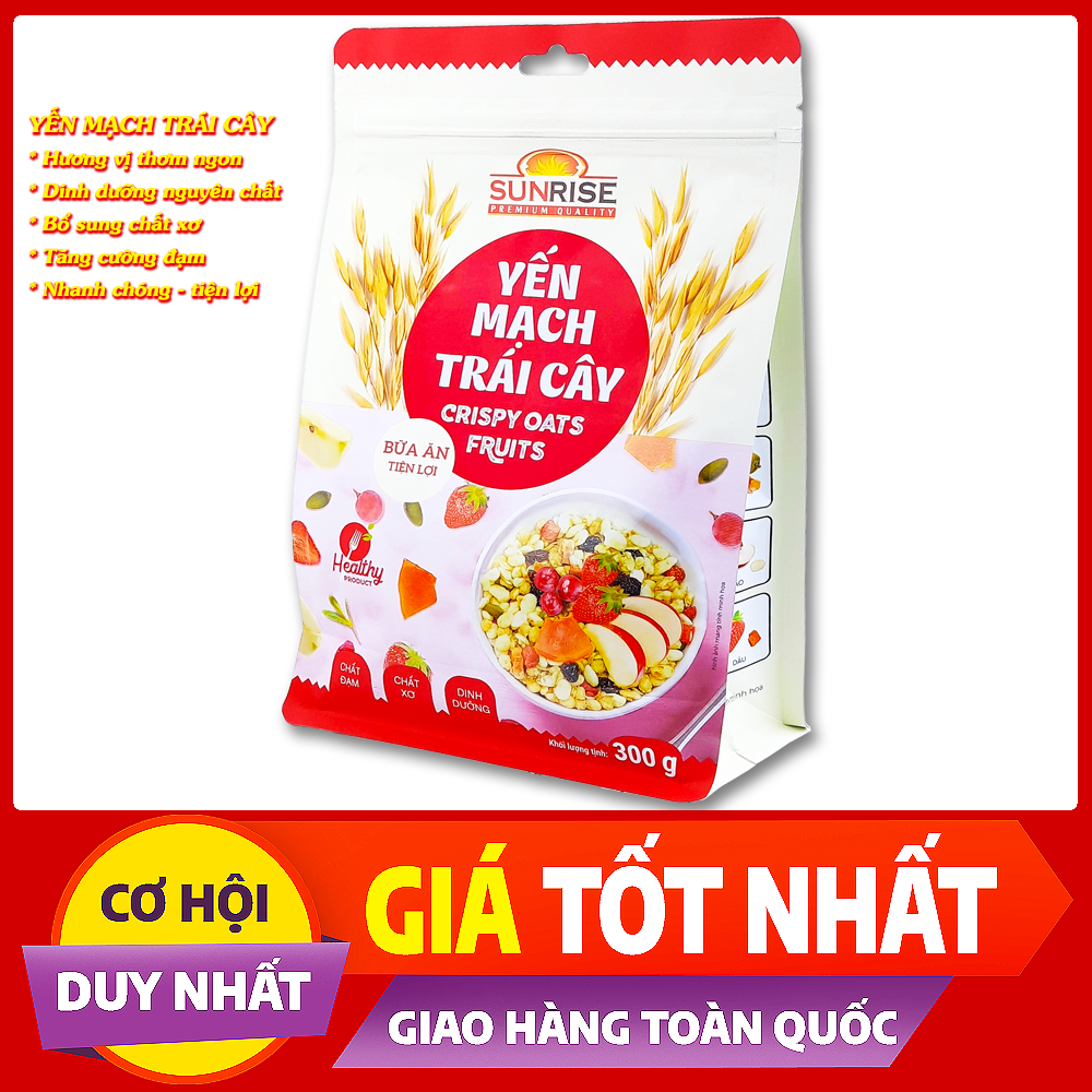 Yến mạch trái cây Sunrise ăn kiêng giảm cân gói 300g