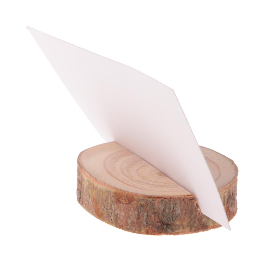 Chic Shabby Style Wood Log Card Holder with Card Wedding Place Card Table Decor