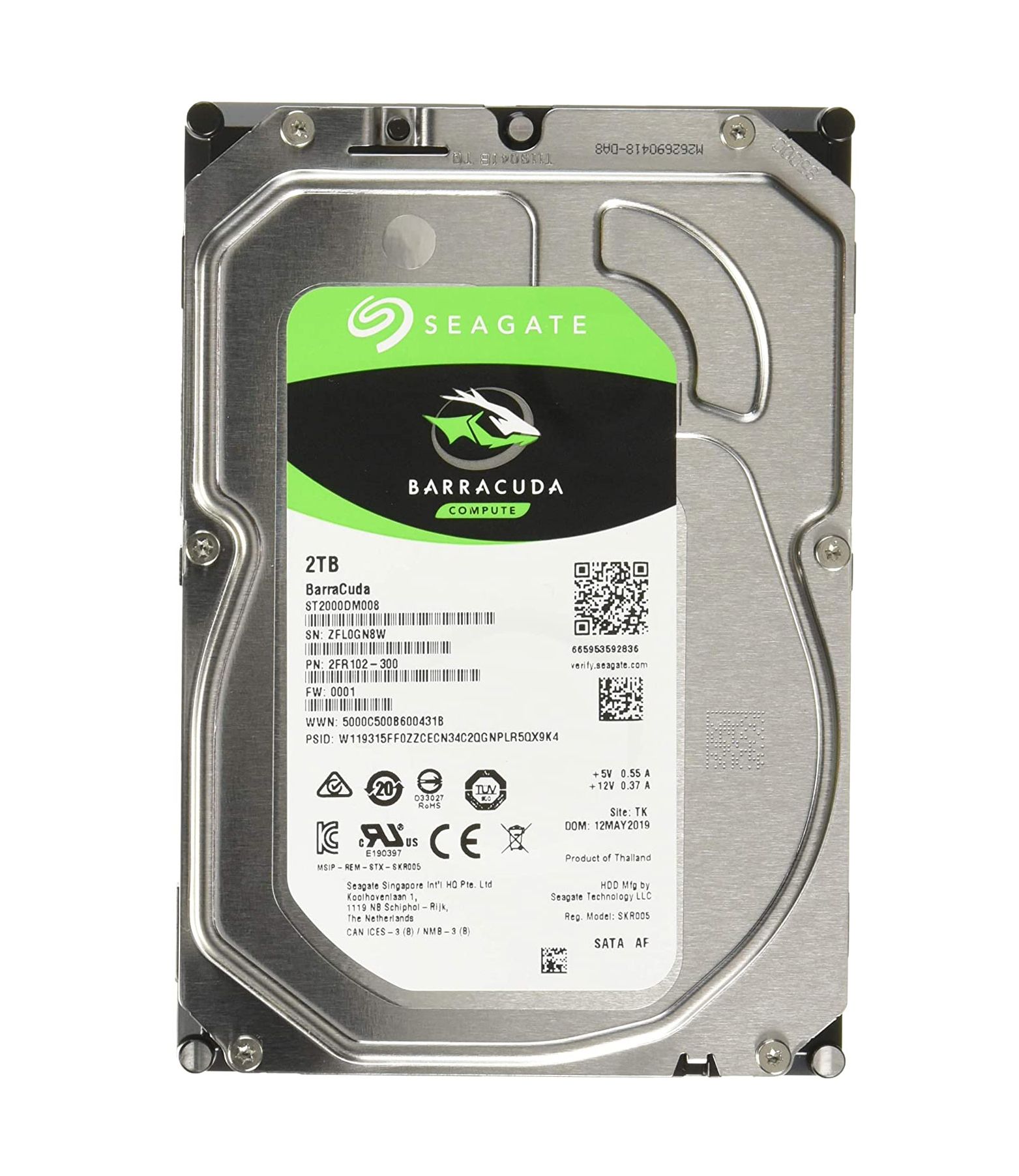 Ổ Cứng HDD Seagate BarraCuda 2TB ST2000DM008 - Hàng Chính Hãng