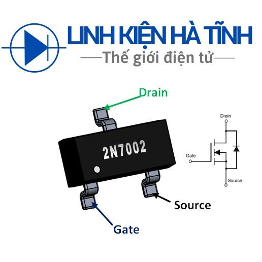 MOSFET dán N-CHANNEL 2N7002 7002 2W 0.13A 40V SOT-23 mới