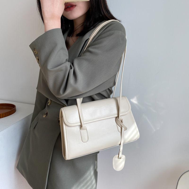 Phụ Nữ Đeo Vai Sát Nách Túi Retro Vintage 2021 Mới Đồng Màu Cam Xanh Be Nhỏ Túi Xách Tay Nữ Da Pu Túi Vuông