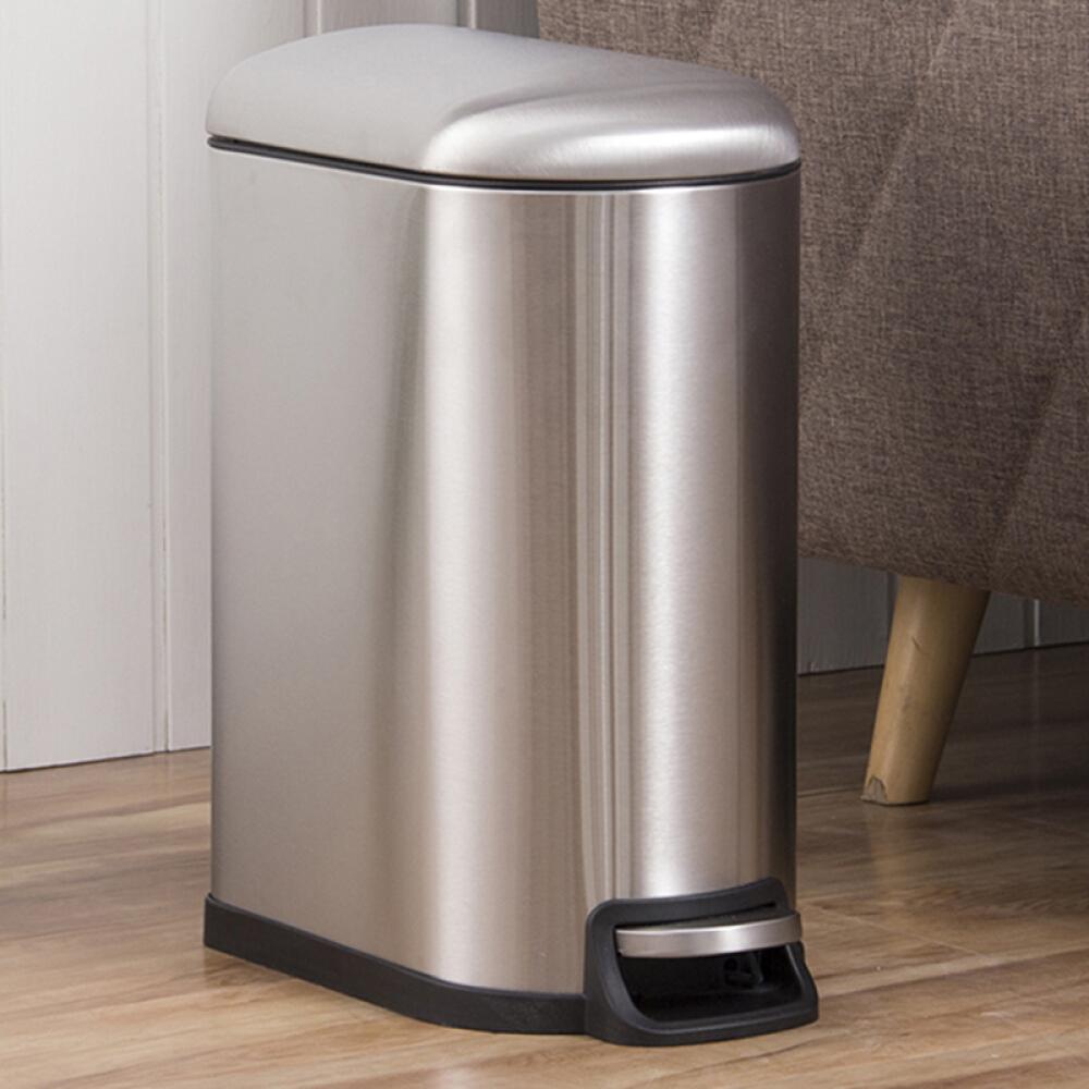 Stainless Steel Step Rubbish Trash Can 10L Living Room Hotel Garbage Bin Silent