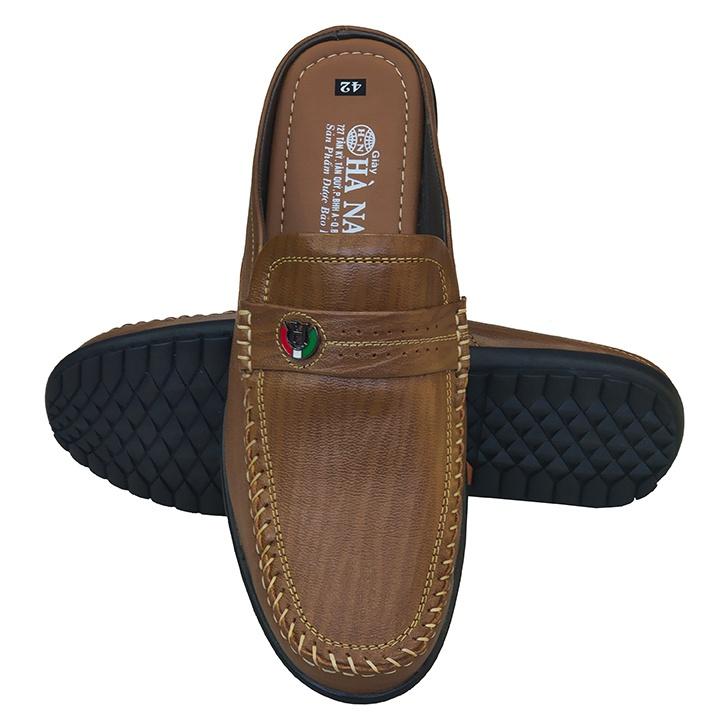 Dép Bít Mũi Nam Da Bò Thật TiTi ĐÔ Cao Cấp GSB2080d