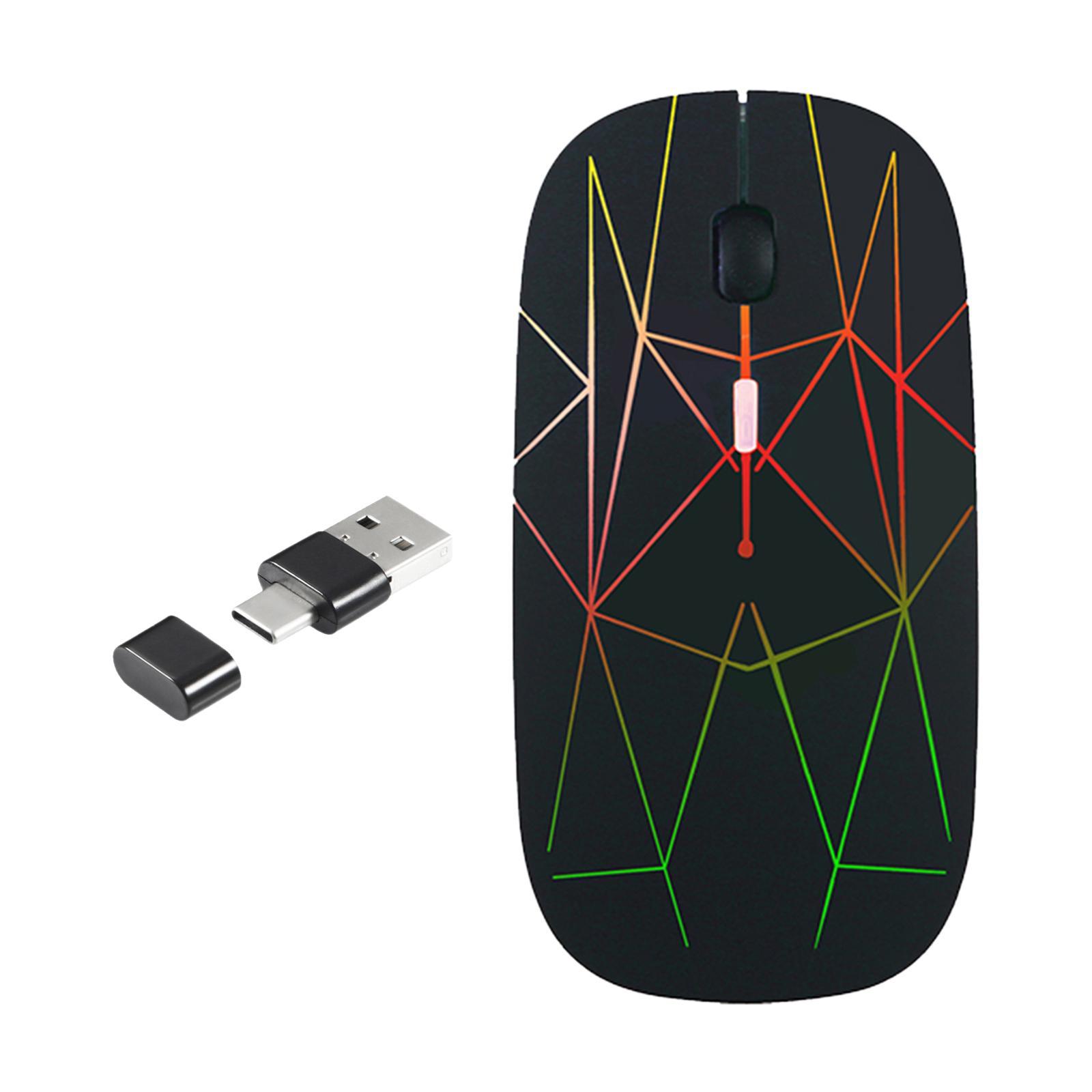 LED Wireless Mouse USB Charging 4 Button Portable LED Lights 2.4G PC
