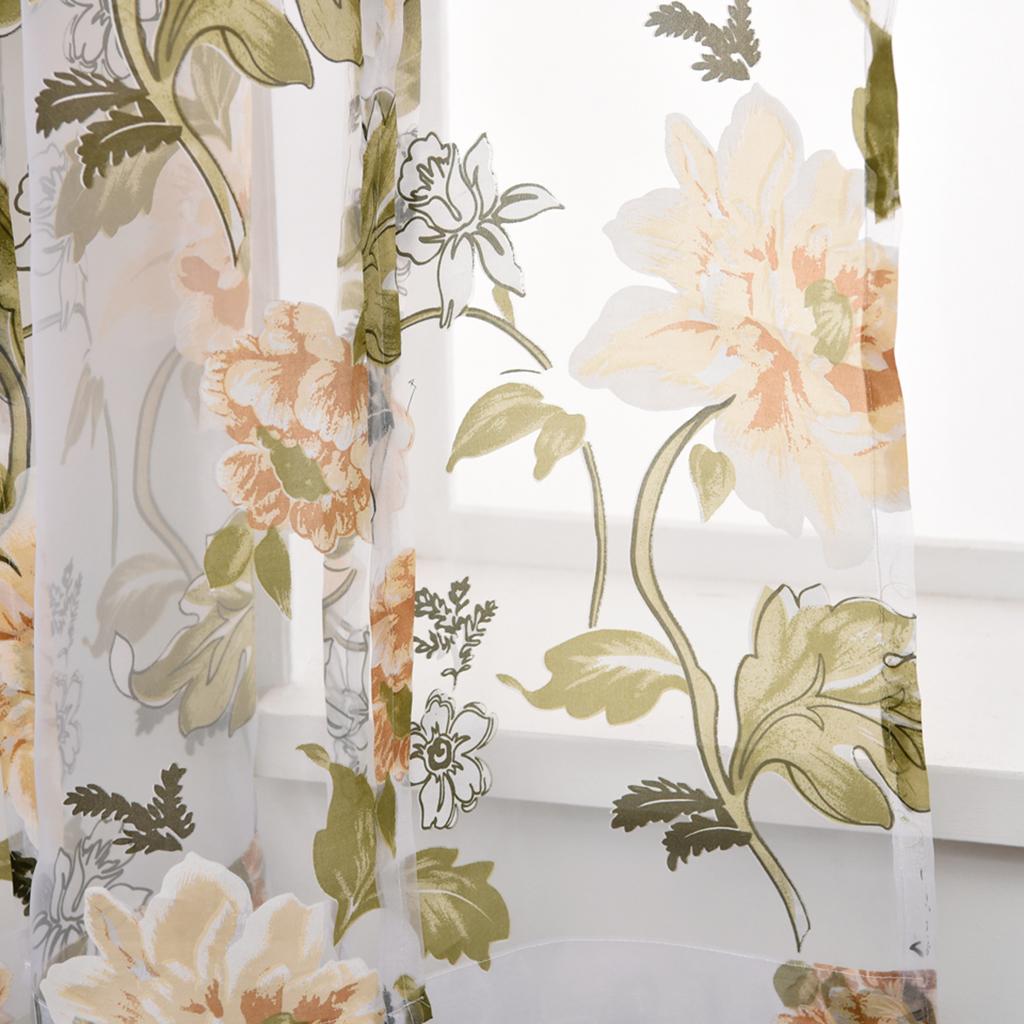 Peony Flower Roman Curtain Kitchen Window Blinds Curtains Yellow 60 x120cm