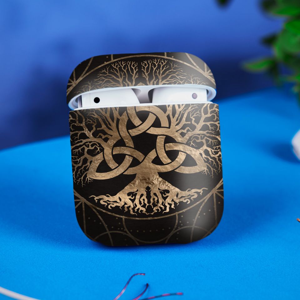 Miếng dán skin chống bẩn cho tai nghe AirPods in hình cây thế giới Tree of life Yggdrasil - AVG - 0x10166 (bản không dây 1 và 2