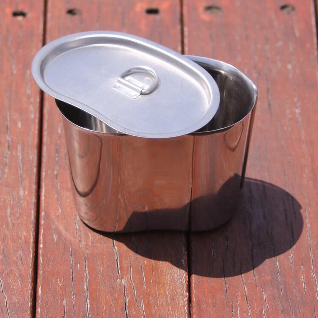 Outdoor Camping Stainless Steel Water Cup Kettle Single Pot Box With Hanging