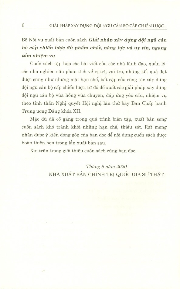 Giải Pháp Xây Dựng Đội Ngũ Cán Bộ Cấp Chiến Lược Đủ Phẩm Chất, Năng Lực Và Uy Tín, Ngang Tầm Nhiệm Vụ