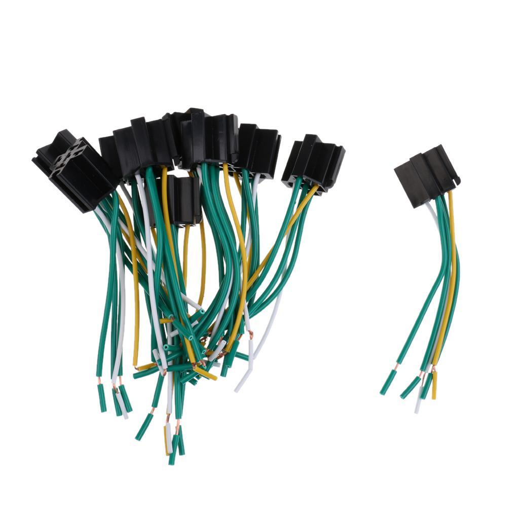 10pcs Pre- 5 Pin Relay Mounting Base Socket 12V 40A for Car Truck Van