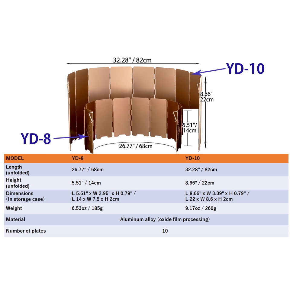 Tấm chắn gió bếp gas dã ngoại Campingmoon YD-10/ YD-8