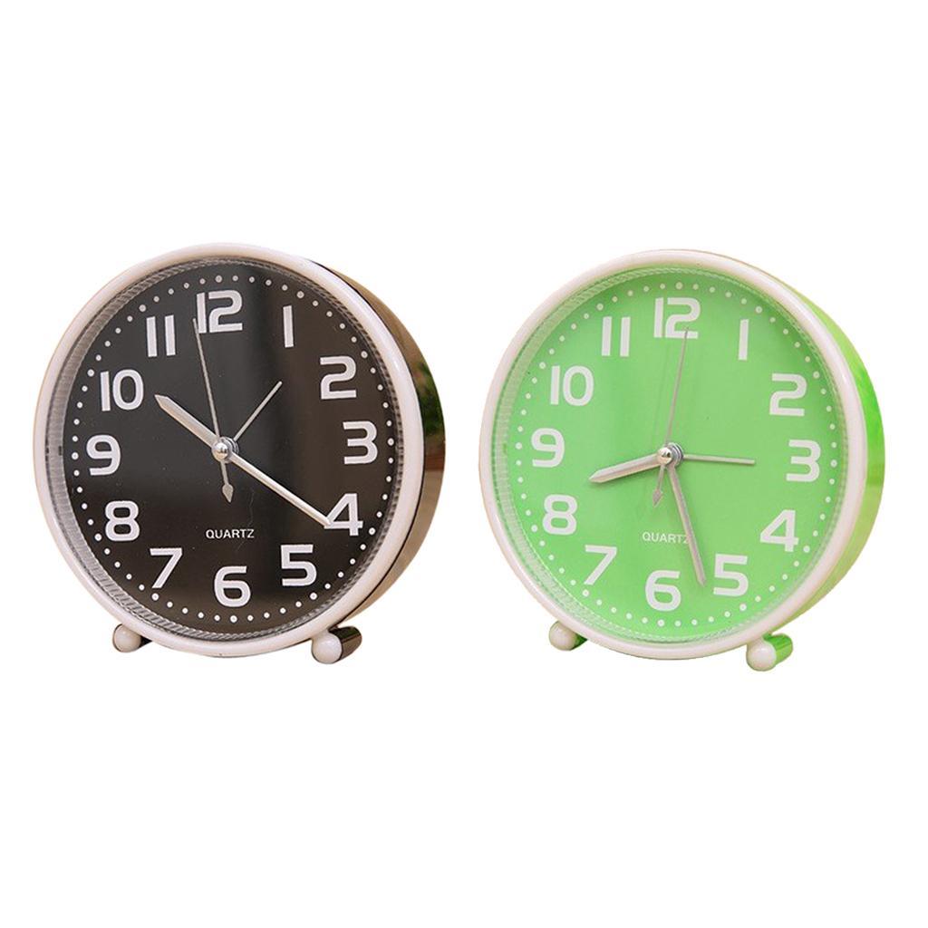 2pcs 5 Inch Alarm Clock Bedside Clock with Night Lights Home Decoration