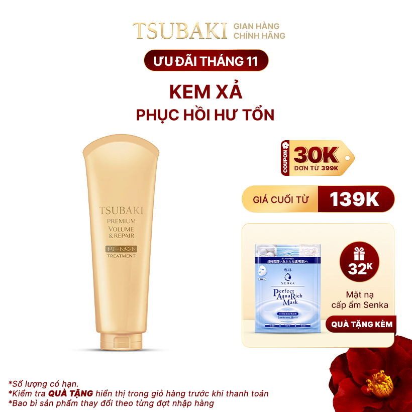 Kem Xả TSUBAKI Phục Hồi Ngăn Rụng Tóc 180g