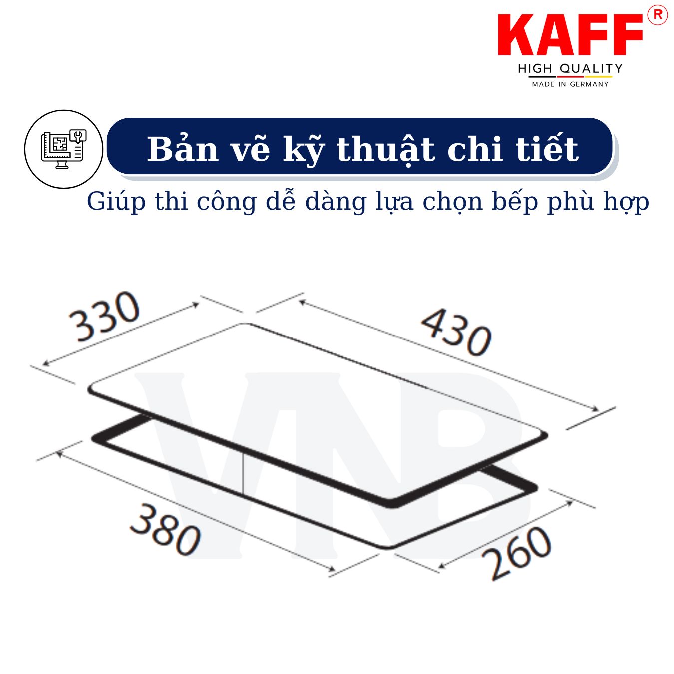 Bộ Bếp ga đơn KAFF KF- 330GH bao gồm: Bếp ga + chảo chống dính cao cấp + bộ van ga - Hàng chính hãng