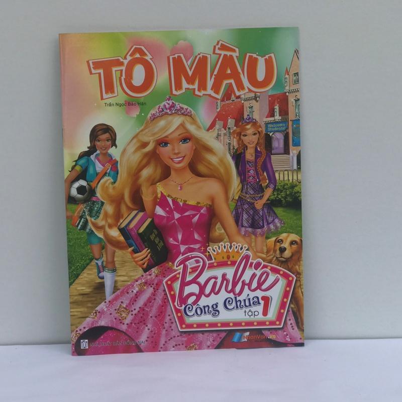 combo 4 tập/vở tô màu barbie cong chúa