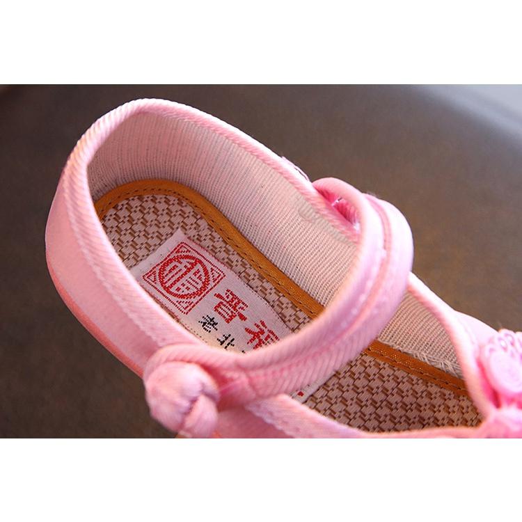 Giẩy Búp Bê Vải Thêu Hoa Xinh Xắn Cho Bé Gái (Từ 2 đến 10 Tuổi