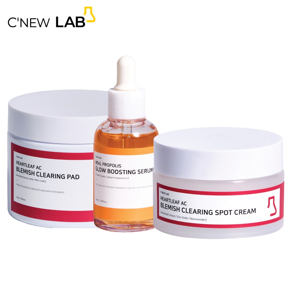 Combo Sạch Mụn Và Sáng Da C'NEW LAB Giúp Ngăn Ngừa Mụn, Giảm Thâm Nám, Dưỡng Trắng Da