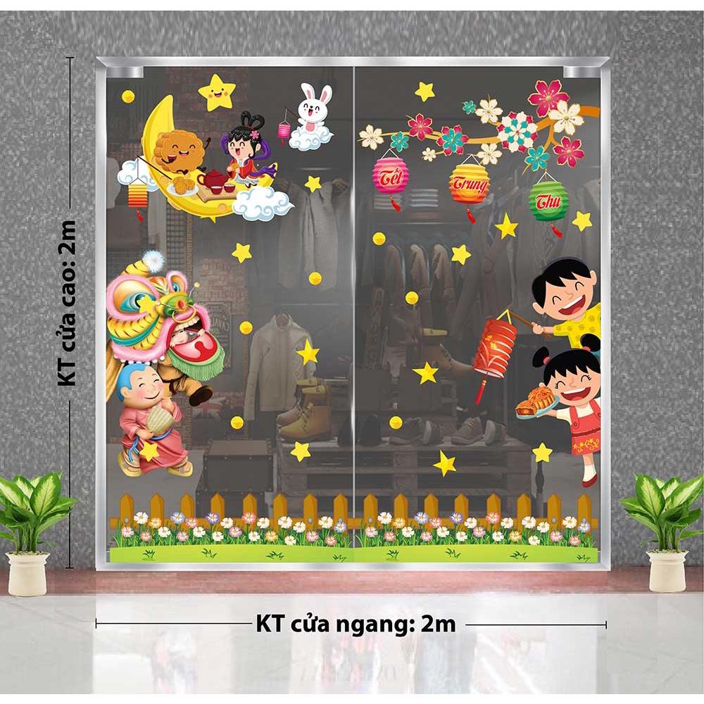 Decal trang trí trung thu 2021 vui hội trăng rằm