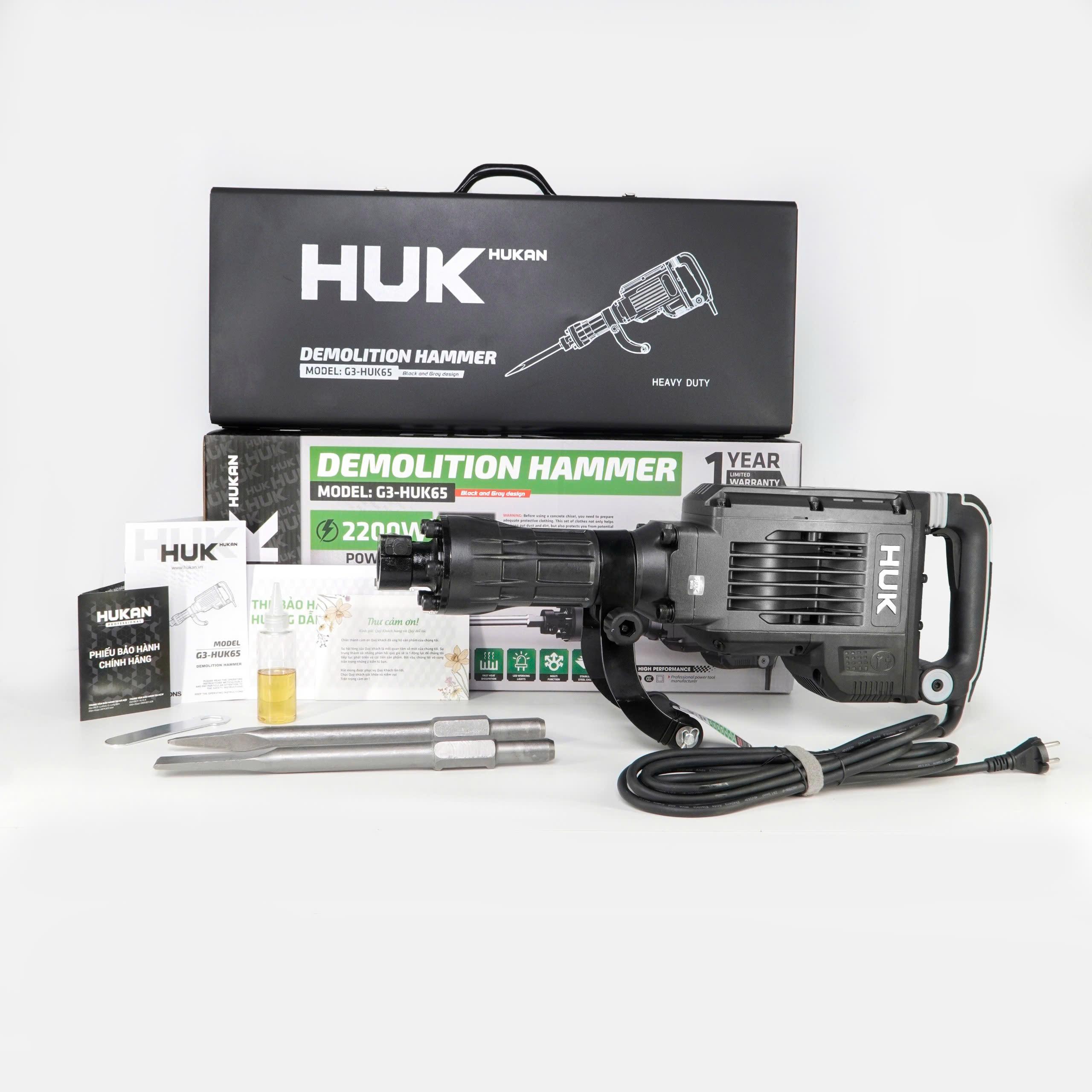 MÁY ĐỤC BÊ TÔNG 2200W G3-HUK65 HUKAN -HÀNG CHÍNH HÃNG