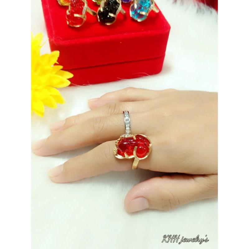 Nhẫn Tỳ Hưu Tiền Phong Thủy Vàng Vonfram-Bảo hành 5 năm dùng