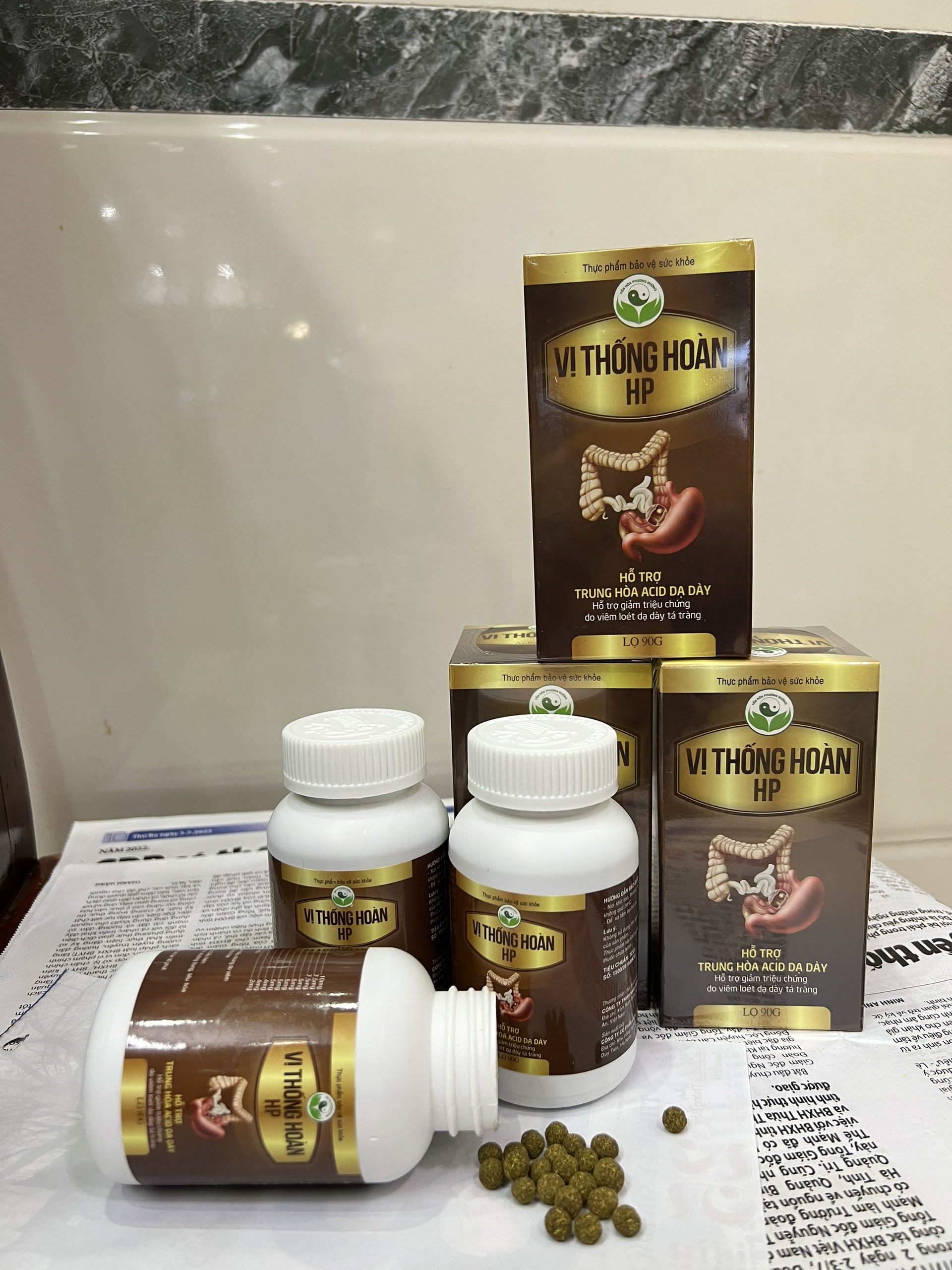 Viên uống thảo dược hỗ trợ các bệnh dạ dày lọ 90g đông y Hòa Phương HP1I