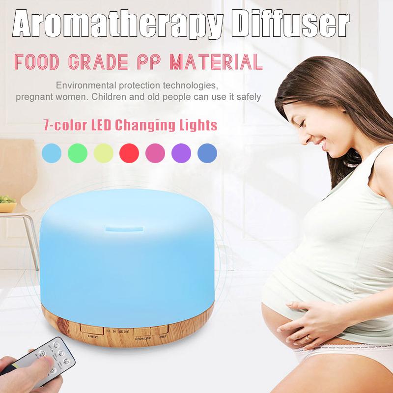 500ML Xông Tinh Dầu Khuếch Tán Nồi Cơm Điện Từ Máy Tạo Độ Ẩm Không Khí Có Đèn LED Nhà Phòng Siêu Âm Thanh Mát Sương Tinh Máy Khuếch Tán Tinh Dầu