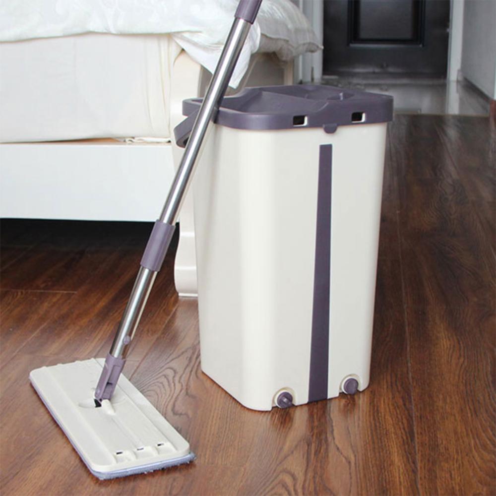 Bộ Chổi Lau Sàn Nhà Thiết Kế Gọn Nhẹ Hiện Đại Dễ Dàng Sử Dụng Vắt Tự Động Thông Minh Tặng Kèm 2 Bông Lau Nhà - Hàng Loại 1