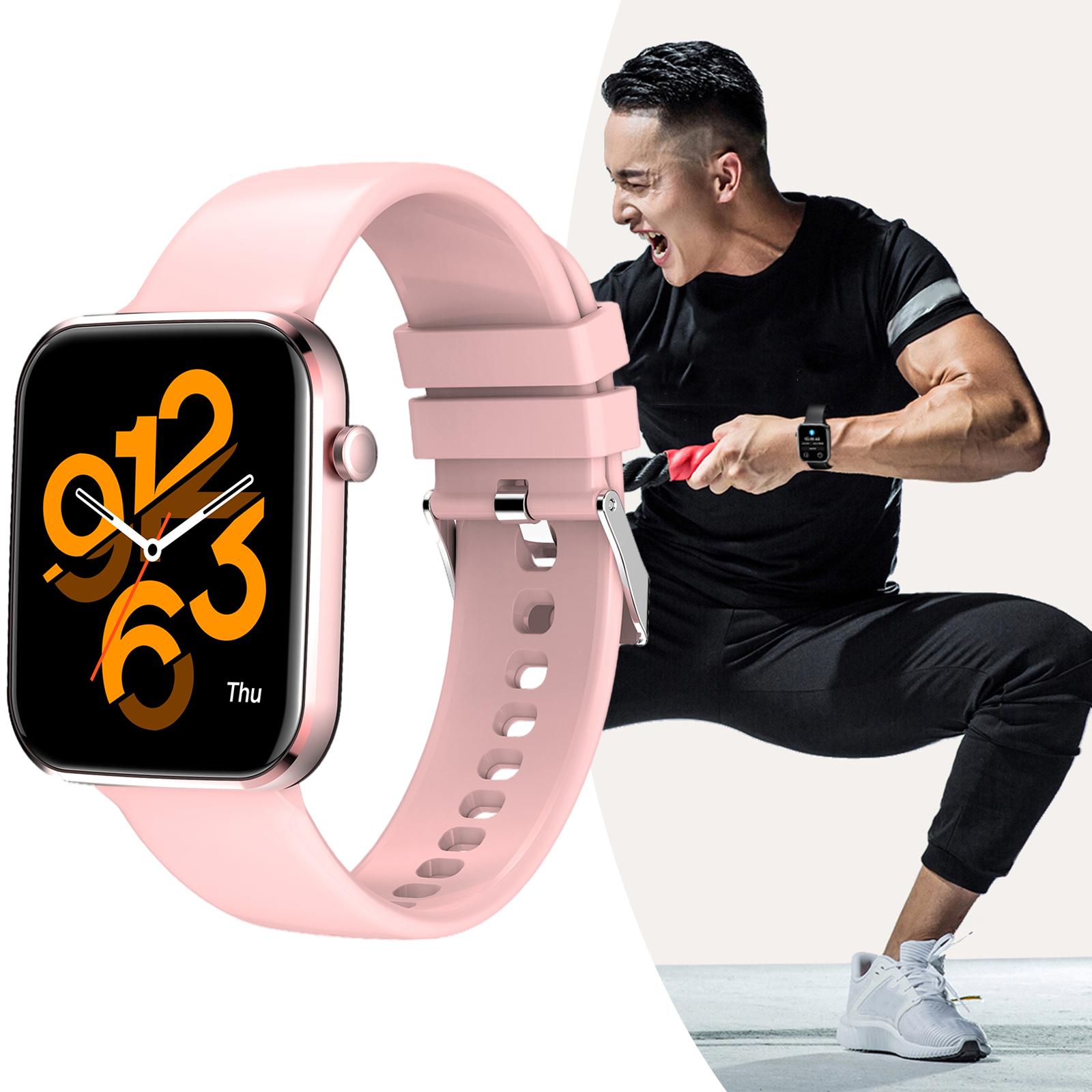 Touch Smart Watch Bluetooth Sleep Tracking Digital Smartwatch for Men Women Pink