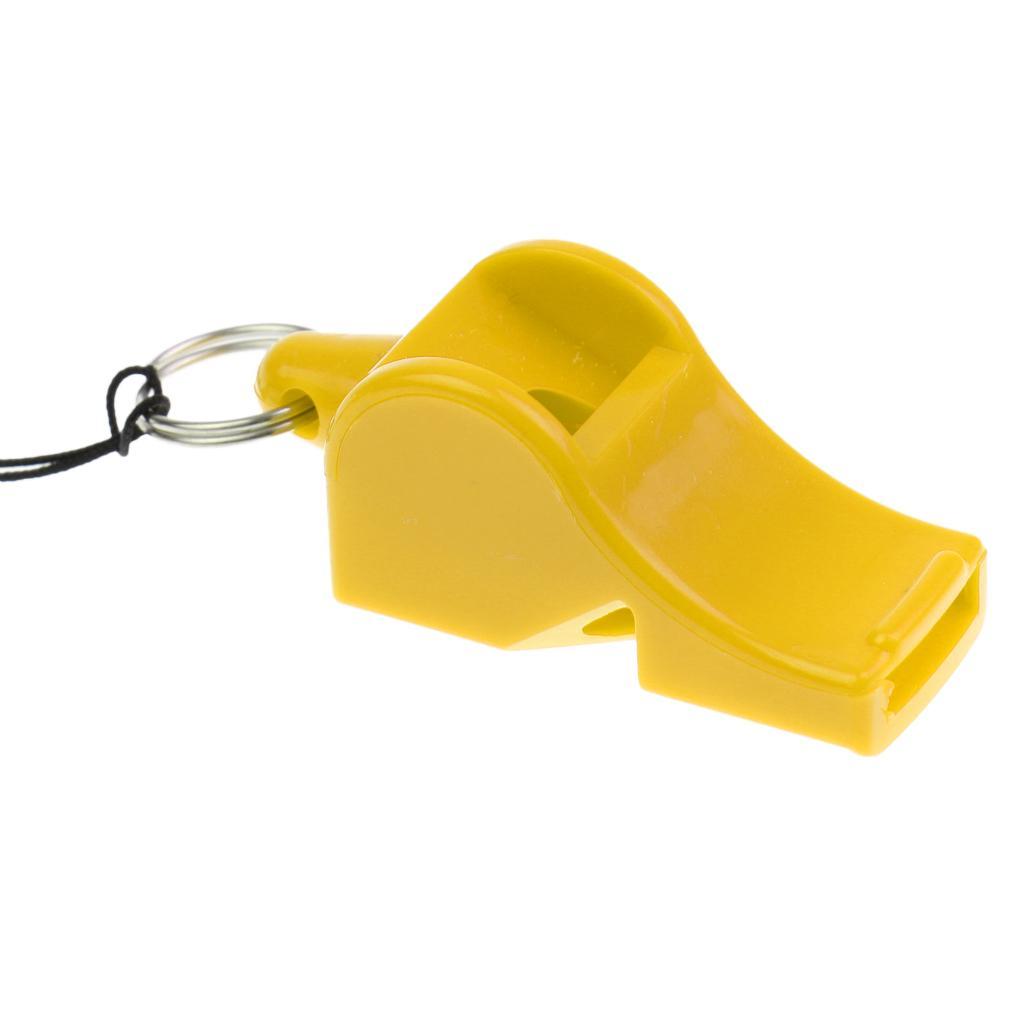 2 Pieces/ Set Durable Plastic Emergency Survival Whistle with Neck Strap for Marine Boat Kayaking Safety Outdoor Sports Camping Hiking