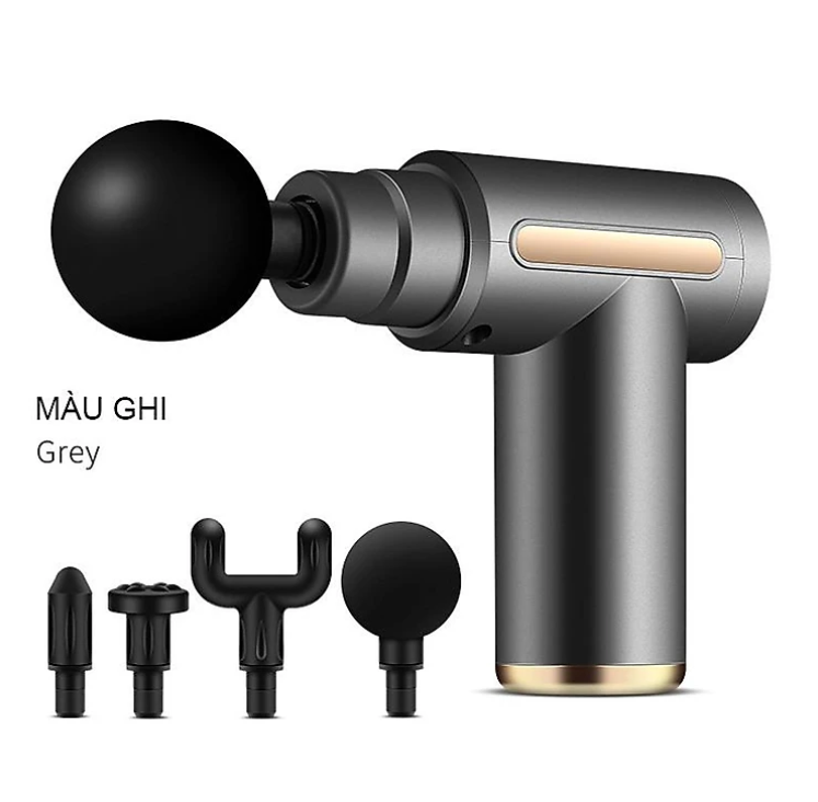 Máy massage KG720 mini cầm tay 6 chế độ hỗ trợ mát xa chuyên sâu, giảm đau cơ, cứng khớp hiệu quả nhanh chóng, đi kèm 4 đầu chuyên dụng 1500mah- Hàng chính hãng