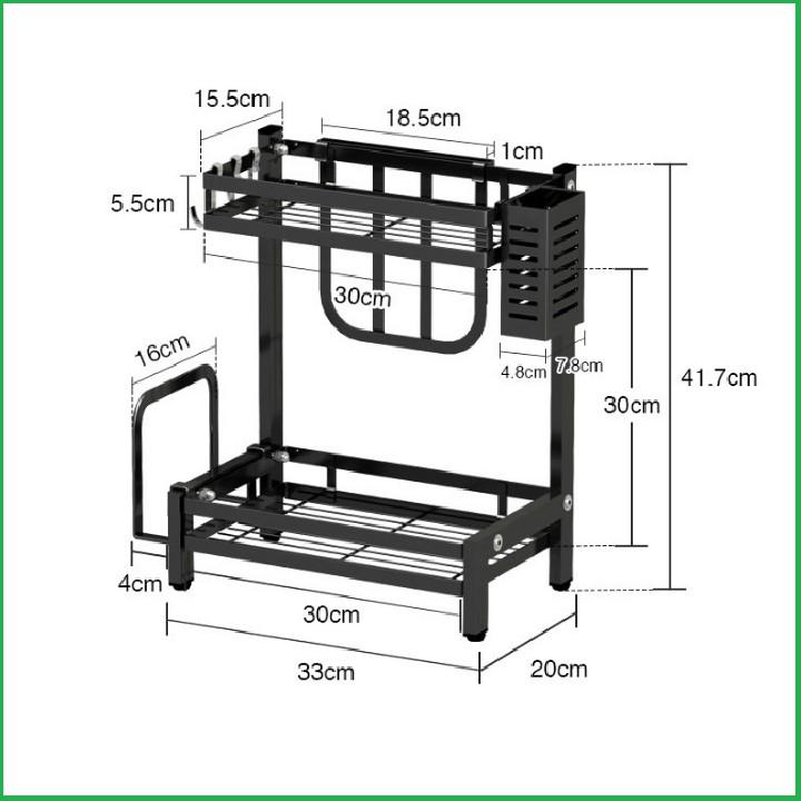 Kệ để gia vị 2 tầng khung thép không rỉ