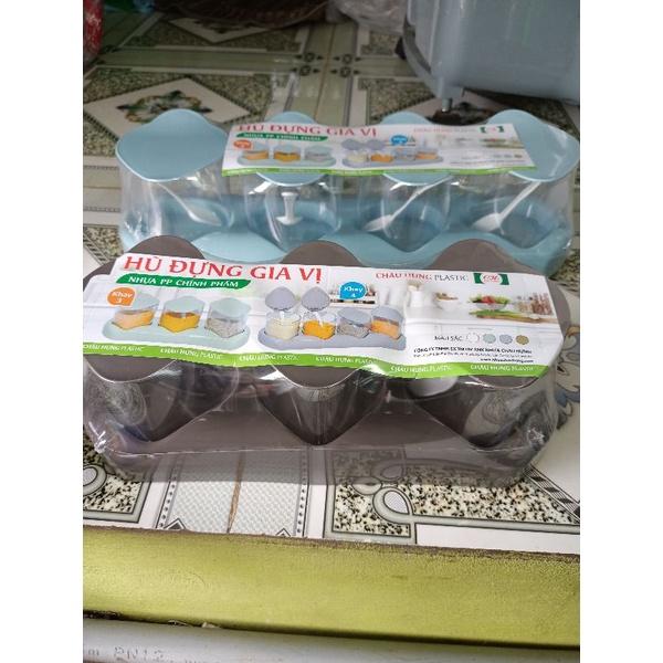 Bộ hủ gia vị nhựa có muỗng