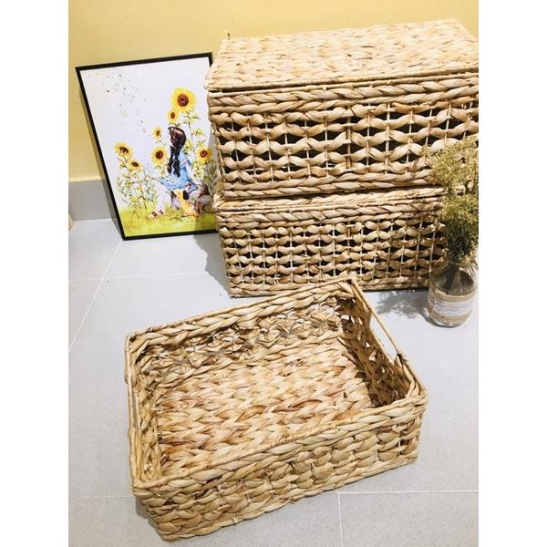 Giỏ lục bình vintage , Đựng đồ đa năng & Trang trí nhà cửa, đựng quần áo và đựng đồ chơi cho bé