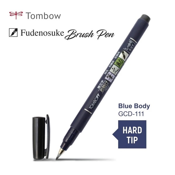 Bộ 2 Bút viết thư pháp TOMBOW FUDENOSUKE chuyên viết Hán tự Brush Lettering ( Đầu brush mềm và đầu brush cứng)