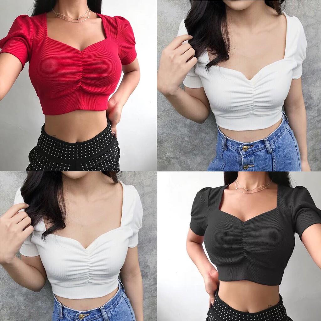 ÁO THUN CROPTOP ÔM BODY NHÚN NGỰC 61