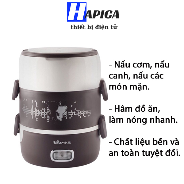 Hộp cơm cắm điện 3 tầng BEAR DFH-S2123