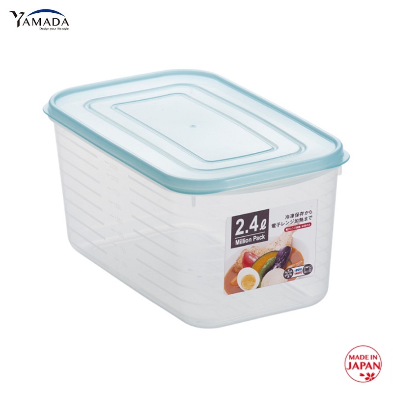 Hộp thực phẩm có nắp đậy an toàn Yamada Million Pack 2.4L hàng Made in Japan