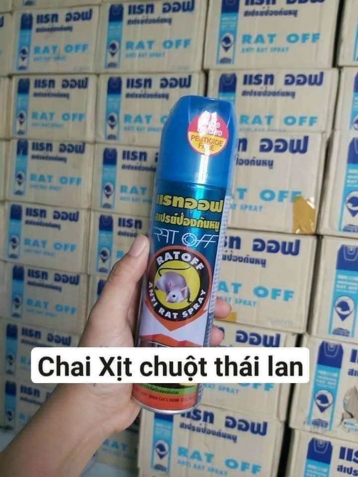 Chai xịt đuổi chuột Rat Off - Anti rat spray Thái Lan, Loại mới 300ml, Xịt đuổi chuột an toàn và hiệu quả, Hàng Chính Hãng