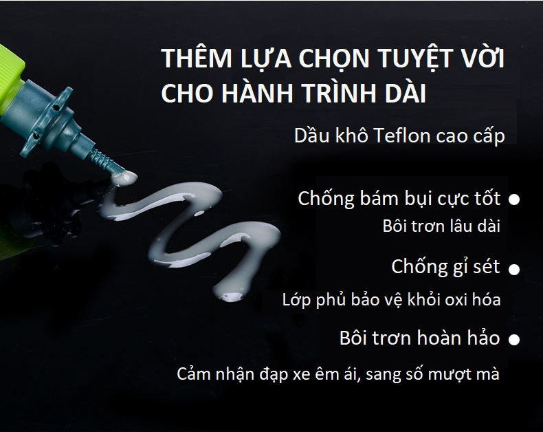 Dầu Tra Sên, Xích, Líp Xe Đạp Cao Cấp Cho Xe Đạp Leo Núi, Xe Đạp Thể Thao, Dầu Bôi Trơn Giúp Làm Sạch Xích Dung Tích 60ml Chống Ăn Mòn, Bám Bụi