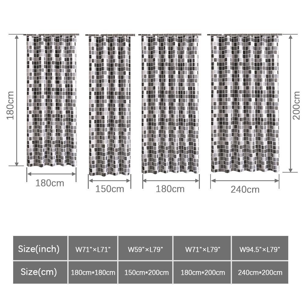 Set 1 Rèm Phòng Tắm Chống Thấm Nước