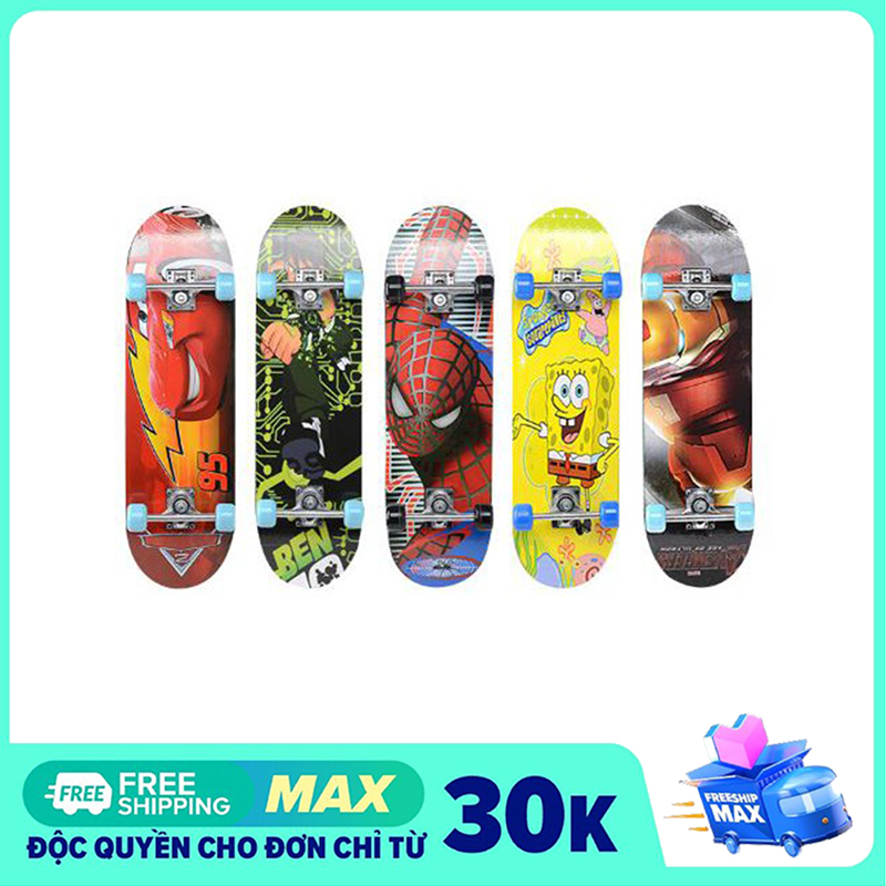 Ván Trượt Thể Thao Skateboard Cho Bé, Ván Trượt Trẻ Em Nhiều Màu Sắc, Họa Tiết (Giao màu ngẫu nhiên)