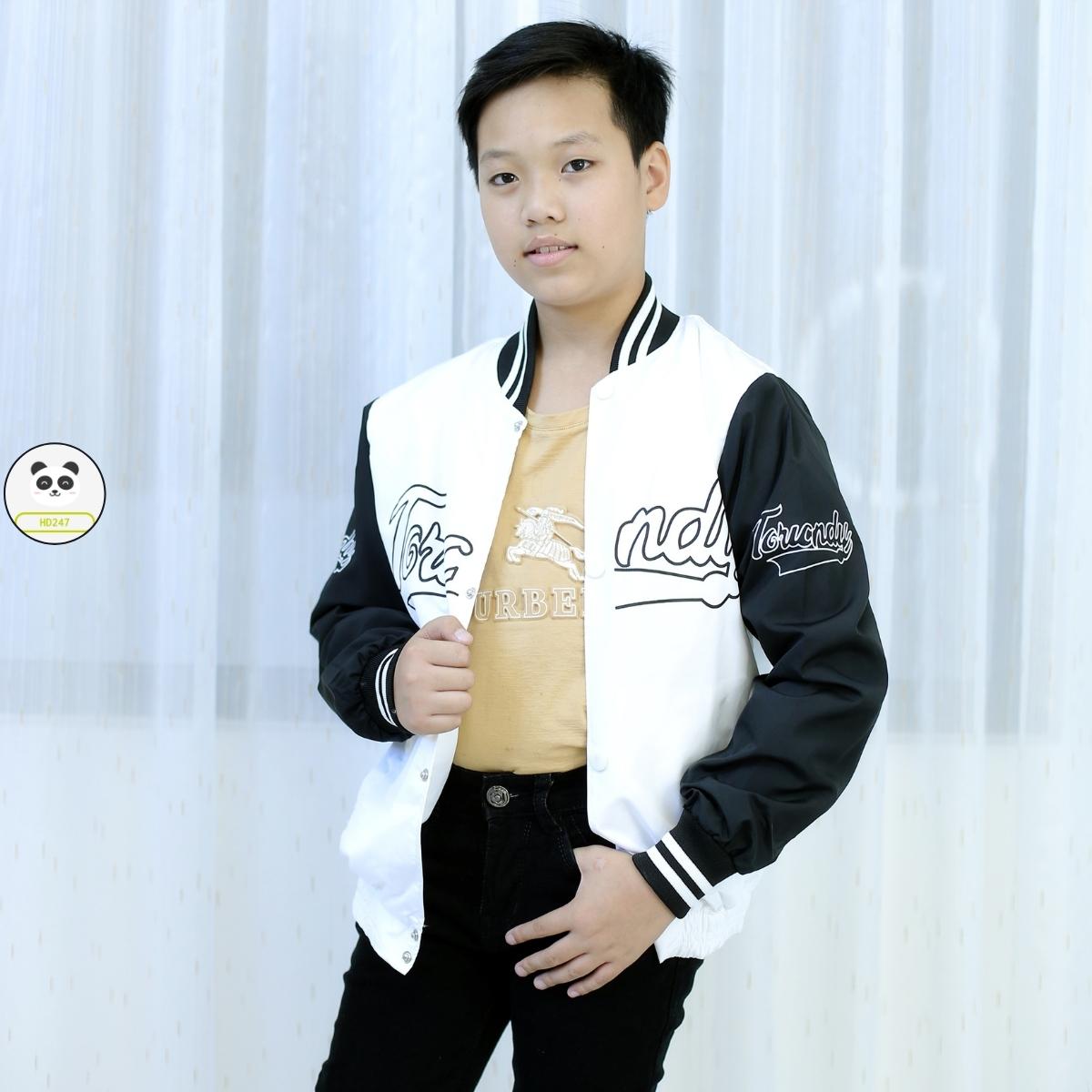 Áo khoác cho bé trai bé gái size đại dù 2 lớp in hình cá tính 0318 T